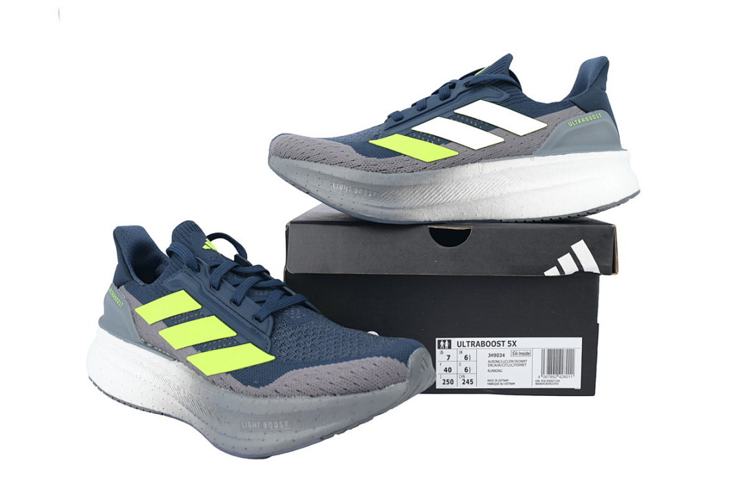 Grey Green Blue 8860-11 Adidas UltraBoost 5X 'Aurora Ink Lucid Lemon' - Image 4