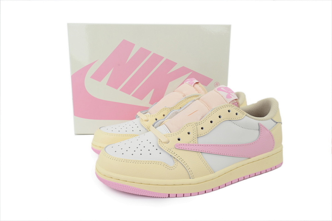 Travis Scott x Air Jordan 1 Retro Low 'Muslin Pink' - Image 9