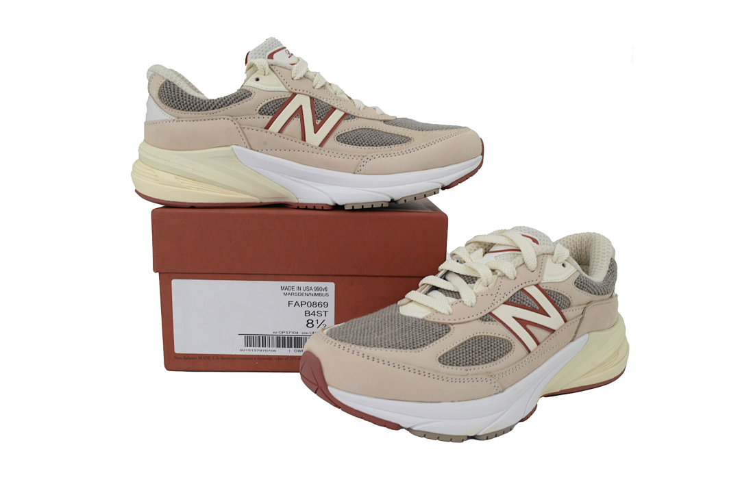 Grey LO6 NB U990LO6 New Balance Loro Piana x 990v6 Made in USA 'Raw Cashew' - Image 3