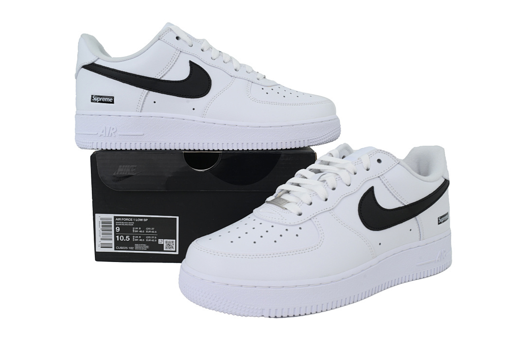 Nike Supreme x Air Force 1 Low 'Box Logo - White Black' - Image 8